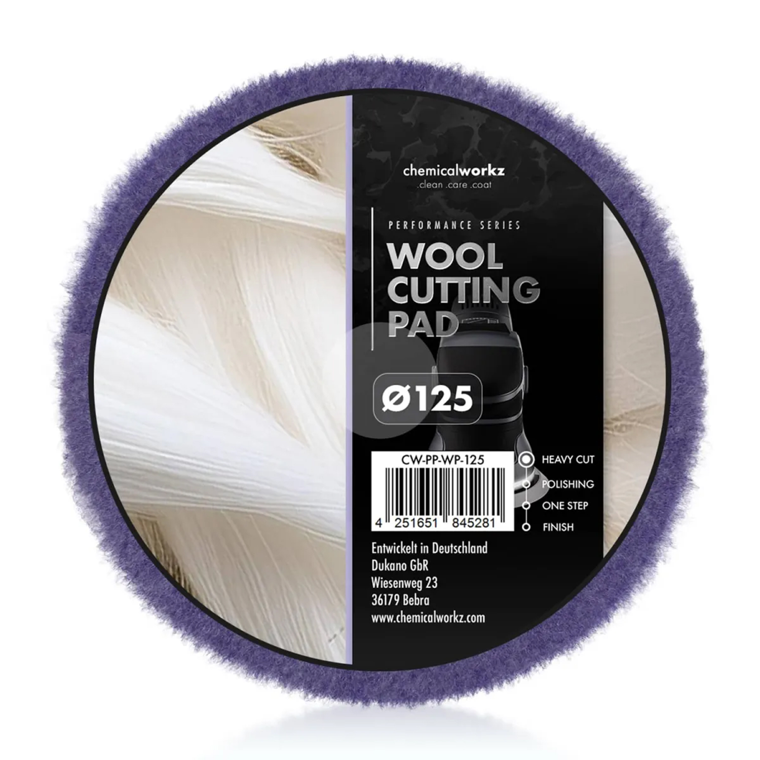 Полірувальний круг Wool Cutting Perfomance Pad Chemicalworkz 125 мм