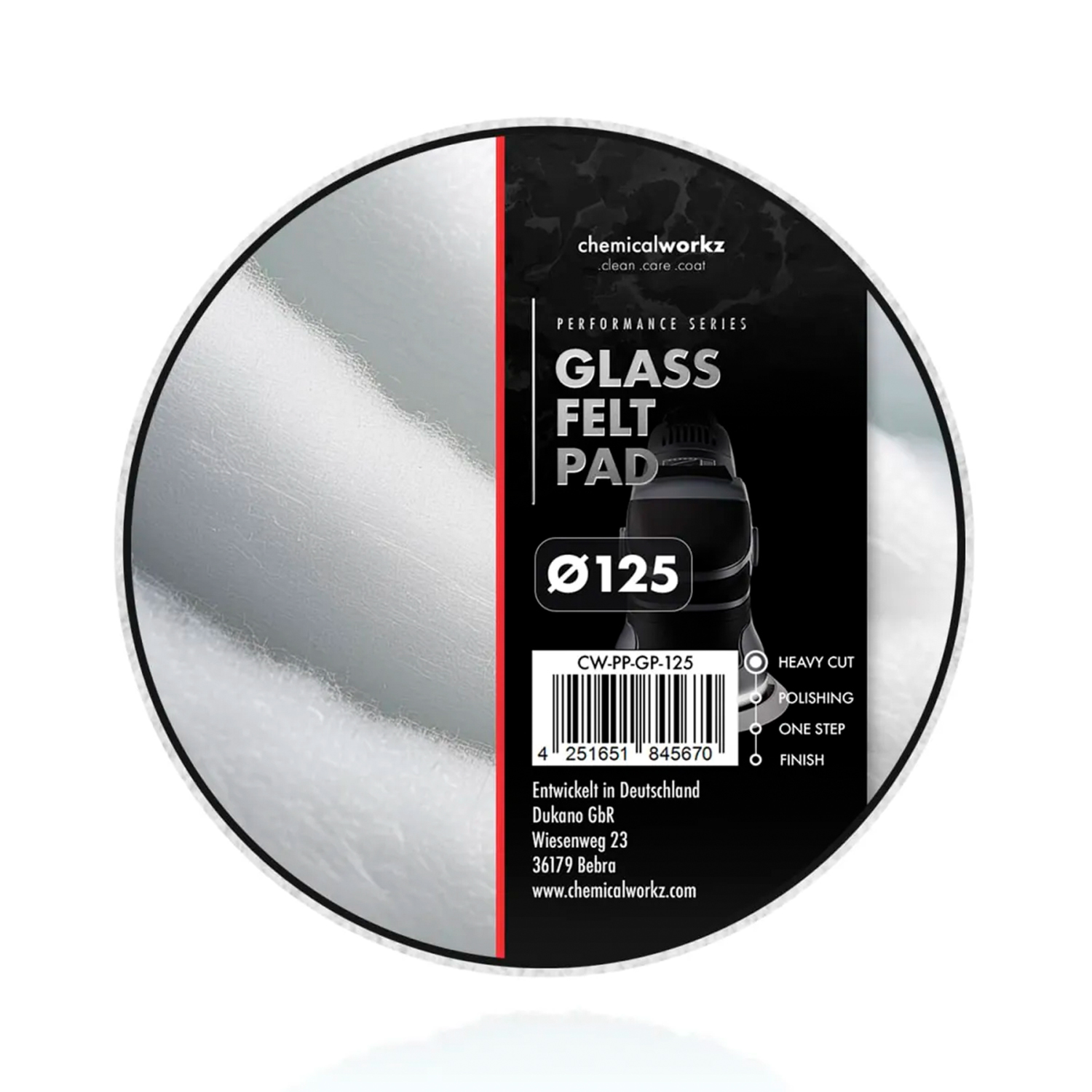 Полірувальний круг Glass Felt Perfomance Pad Chemicalworkz 125 мм