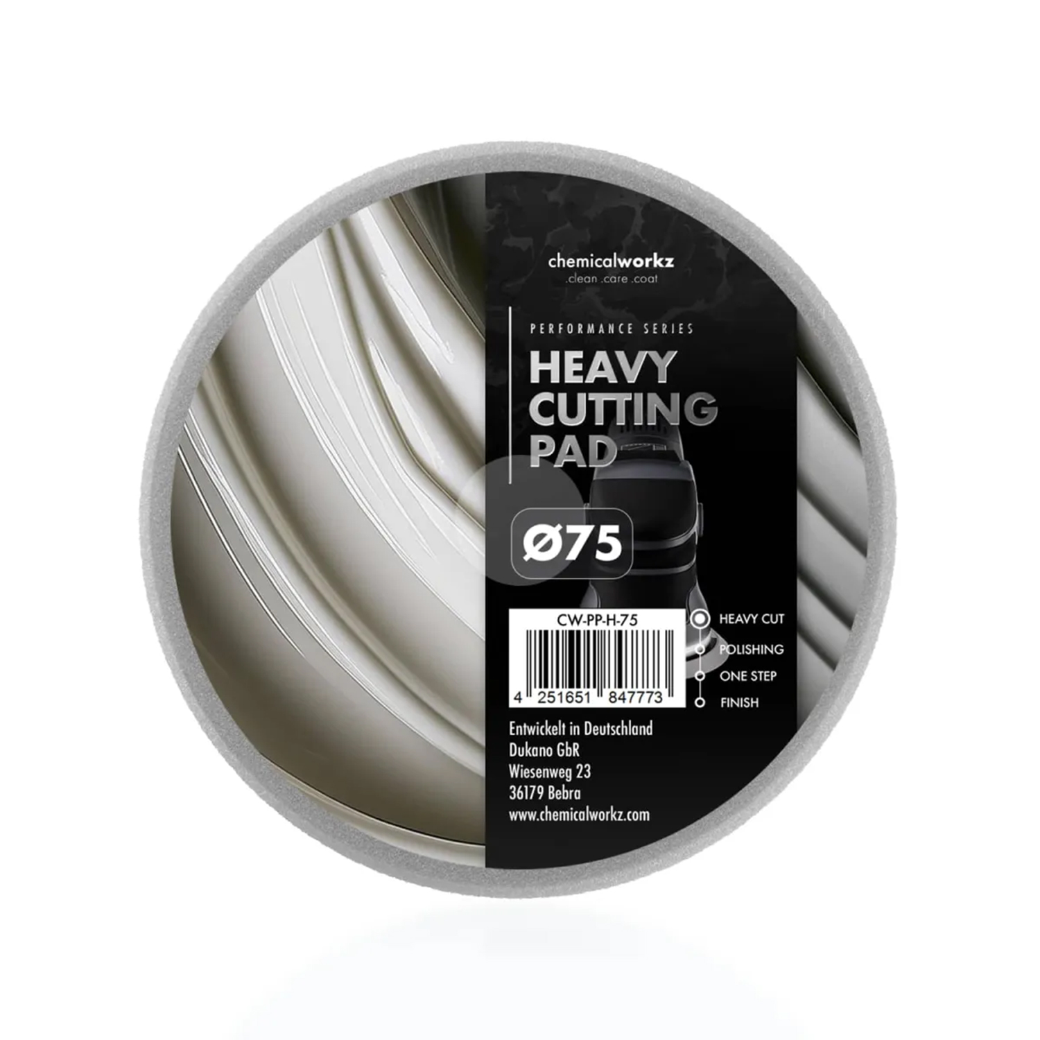 Полірувальний круг Heavy Cutting Performance Pad Chemicalworkz 75 мм сірий