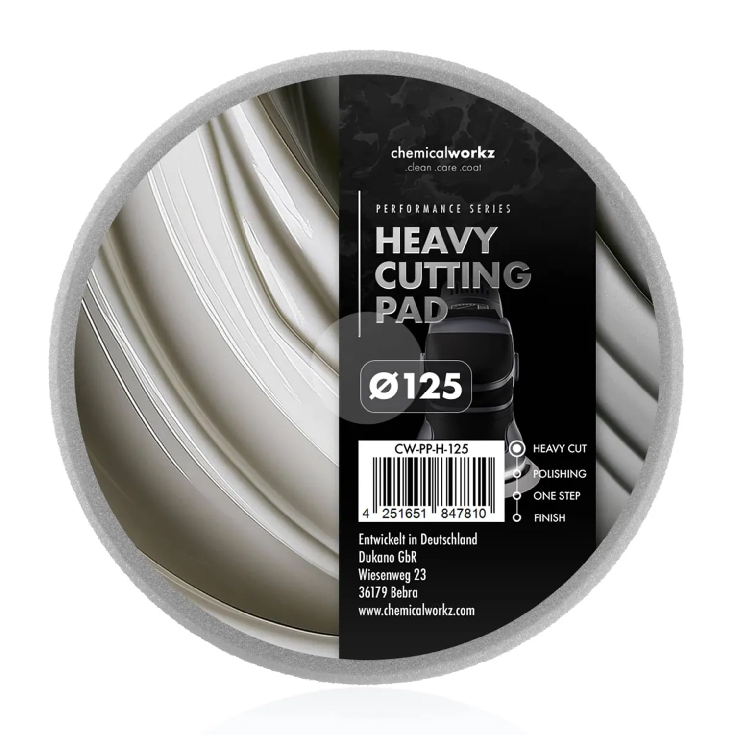 Полірувальний круг Heavy Cutting Performance Pad Chemicalworkz 125 мм сірий
