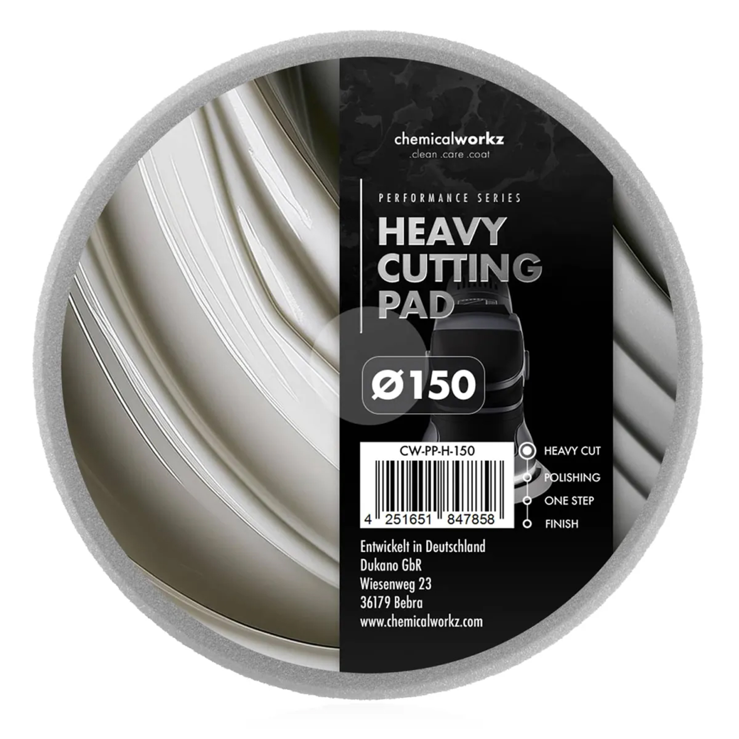 Полірувальний круг Heavy Cutting Performance Pad Chemicalworkz 150 мм сірий