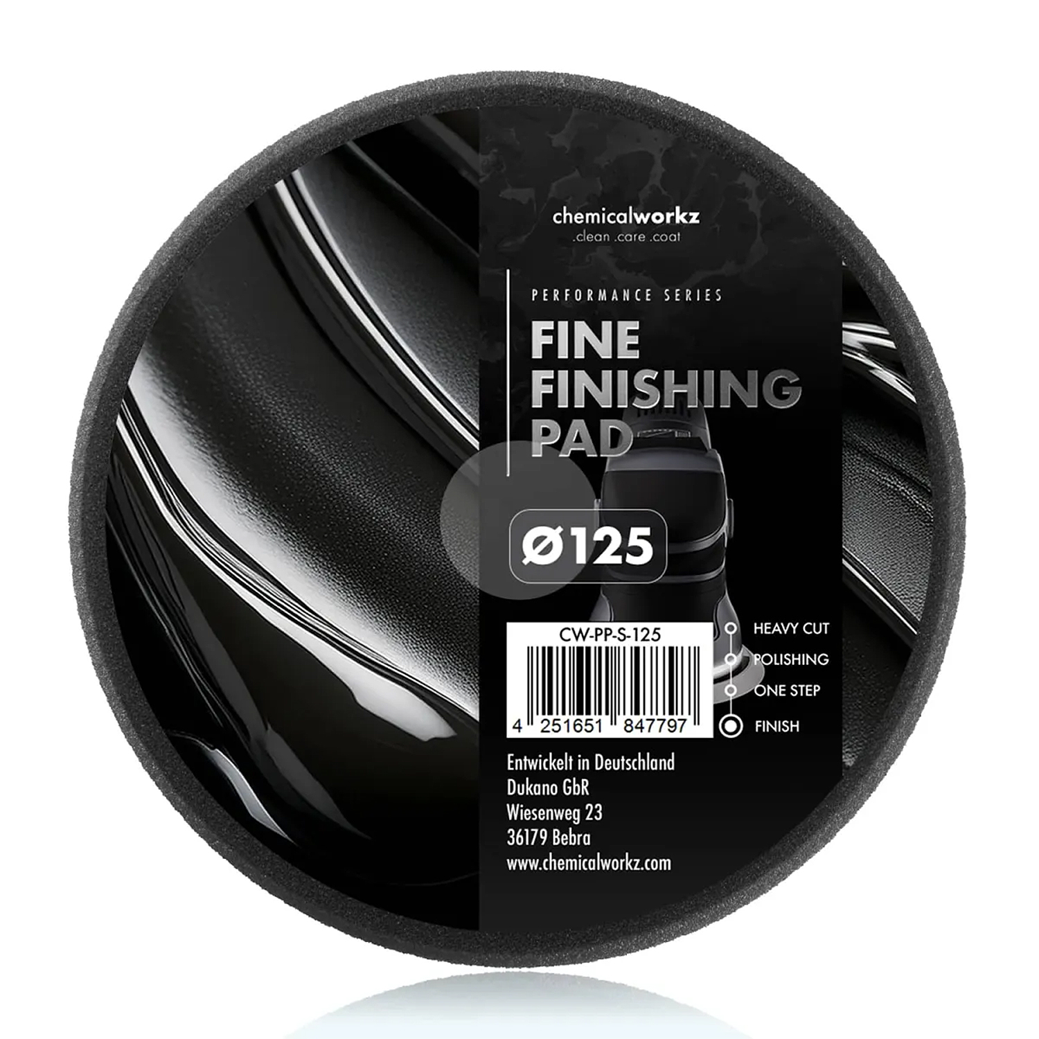 Полірувальний круг Fine Finishing Performance Pad Chemicalworkz 125 мм чорний