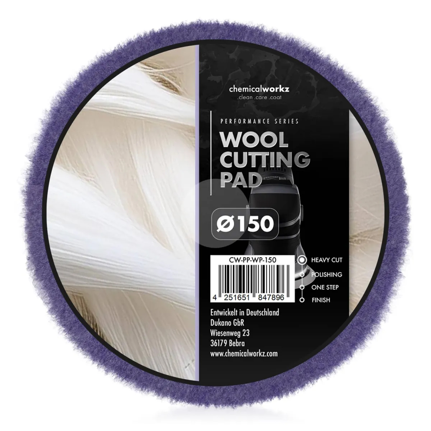 Полірувальний круг Wool Cutting Perfomance Pad Chemicalworkz 150 мм