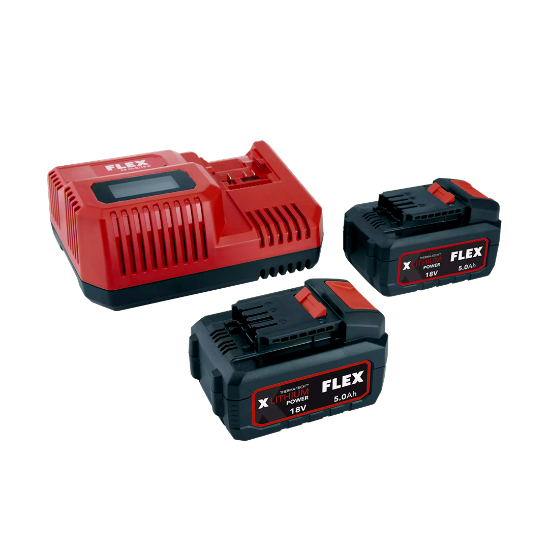 Акумуляторні блоки FLEX P-Set 55 R (2 акумулятори*5 А/год + зарядний пристрій FLEX CA 10.8/18.0)