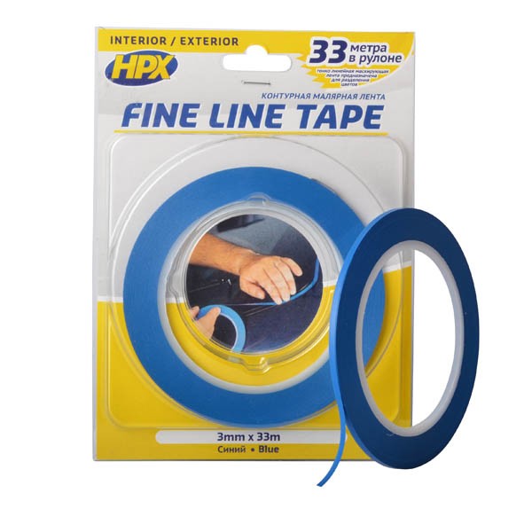 Стрічка малярна FINE LINE 3мм х 33м синя (блістер)